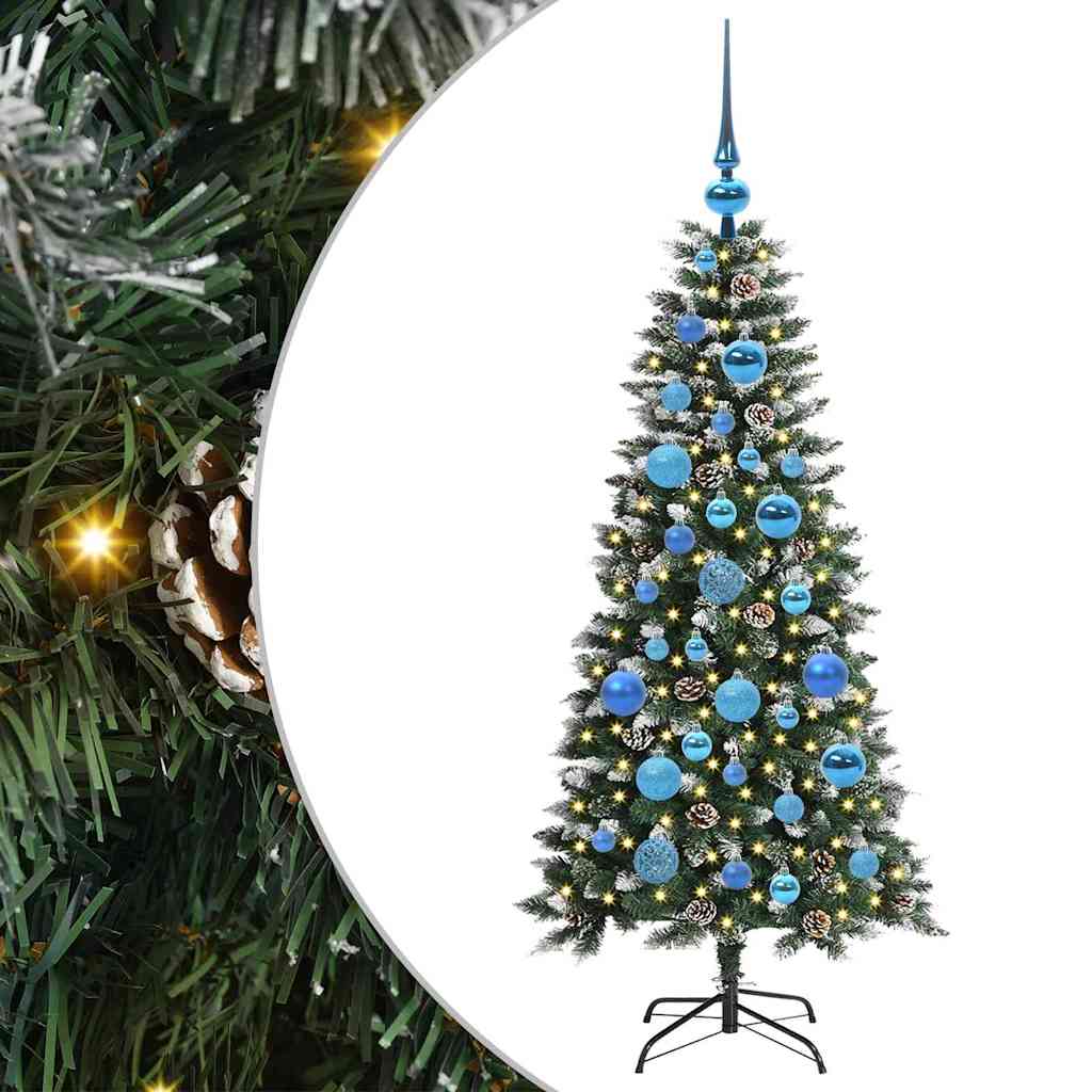 VidaXL sapin de Noël artificiel avec 150 LED vertes, 120 cm PVC et plastique et acier