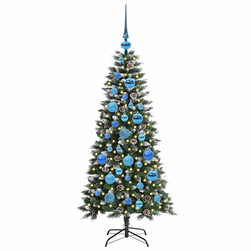 VidaXL sapin de Noël artificiel avec 150 LED vertes, 120 cm PVC et plastique et acier
