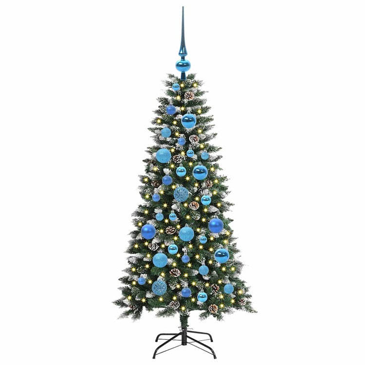 VidaXL sapin de Noël artificiel avec 150 LED vertes, 120 cm PVC et plastique et acier