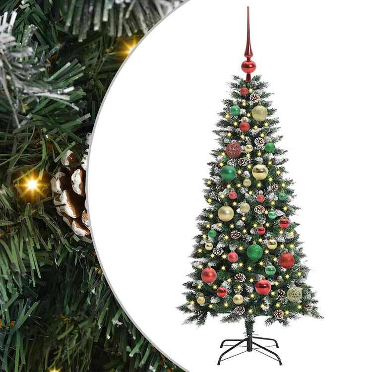 VidaXL sapin de Noël artificiel avec 150 LED vertes, 120 cm PVC et plastique et acier