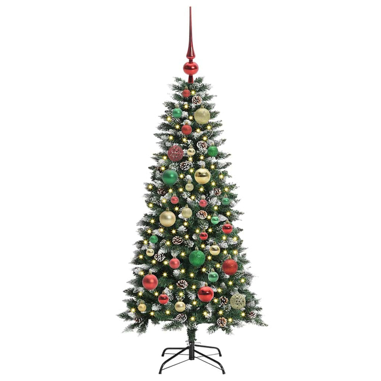 VidaXL sapin de Noël artificiel avec 150 LED vertes, 120 cm PVC et plastique et acier