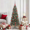 VidaXL sapin de Noël artificiel avec 150 LED vertes, 150 cm PVC et plastique et acier