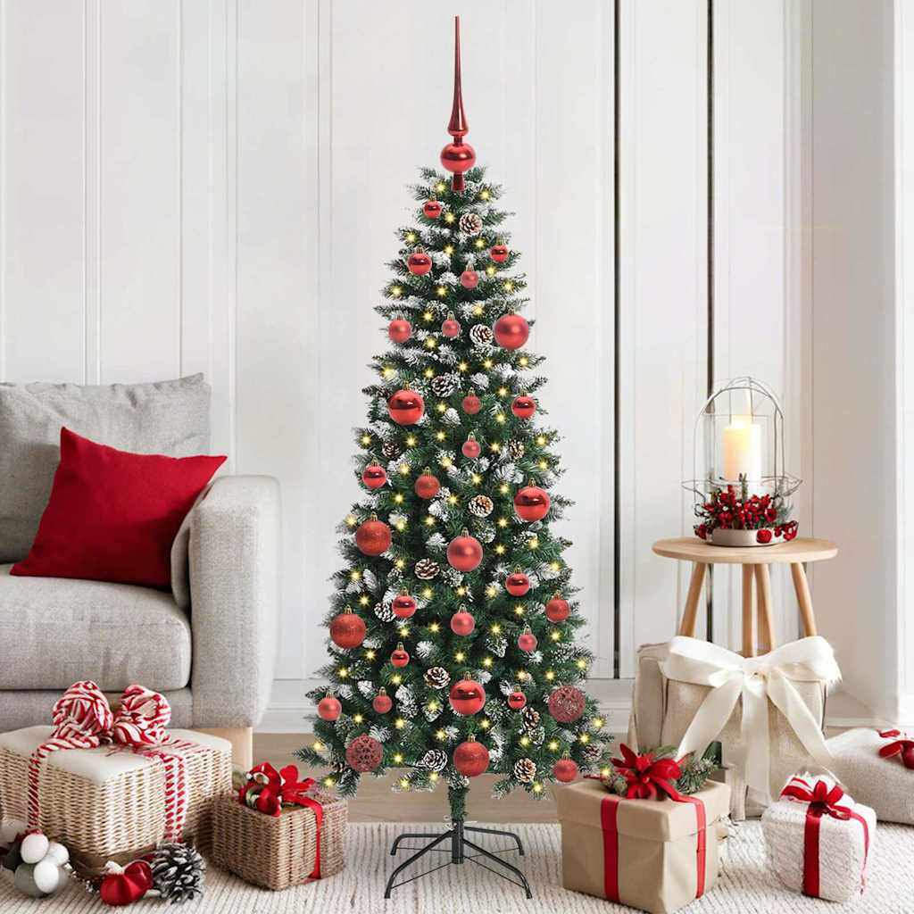 VidaXL sapin de Noël artificiel avec 150 LED vertes, 150 cm PVC et plastique et acier