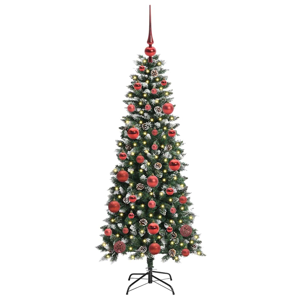 VidaXL sapin de Noël artificiel avec 150 LED vertes, 150 cm PVC et plastique et acier