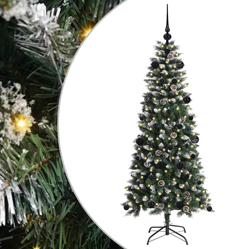 VidaXL sapin de Noël artificiel avec 150 LED vertes, 150 cm PVC et plastique et acier