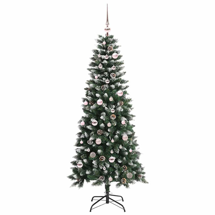 VidaXL sapin de Noël artificiel avec 150 LED vertes, 150 cm PVC et plastique et acier