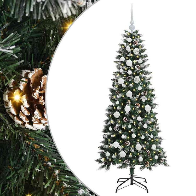 VidaXL sapin de Noël artificiel avec 150 LED vertes, 150 cm PVC et plastique et acier