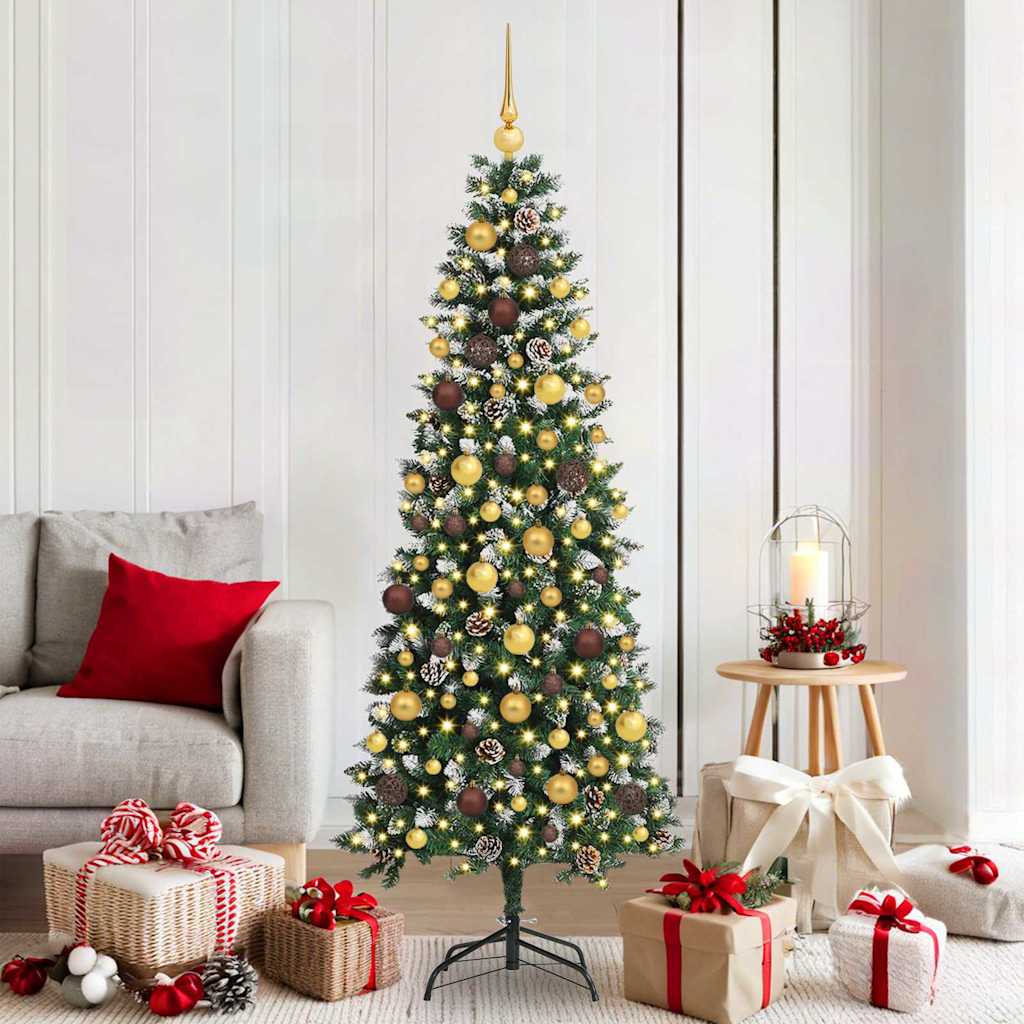 Vidaxx sapin de Noël artificiel avec 300 LED vert 180 cm PVC et plastique et acier