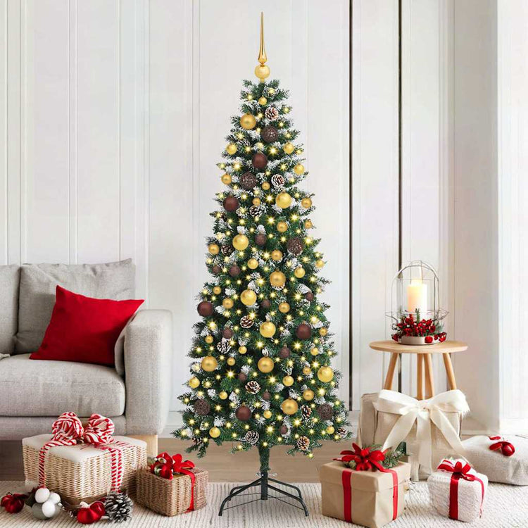 Vidaxx sapin de Noël artificiel avec 300 LED vert 180 cm PVC et plastique et acier