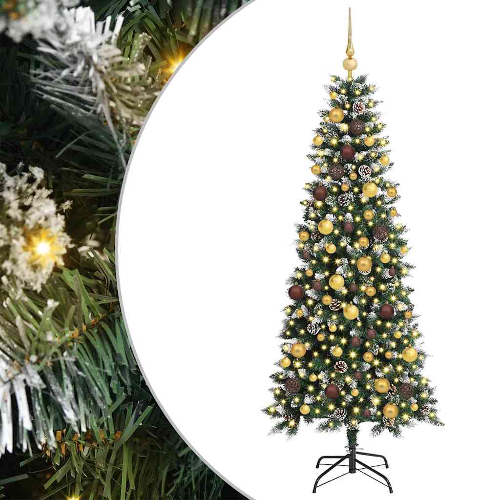 Vidaxx sapin de Noël artificiel avec 300 LED vert 180 cm PVC et plastique et acier