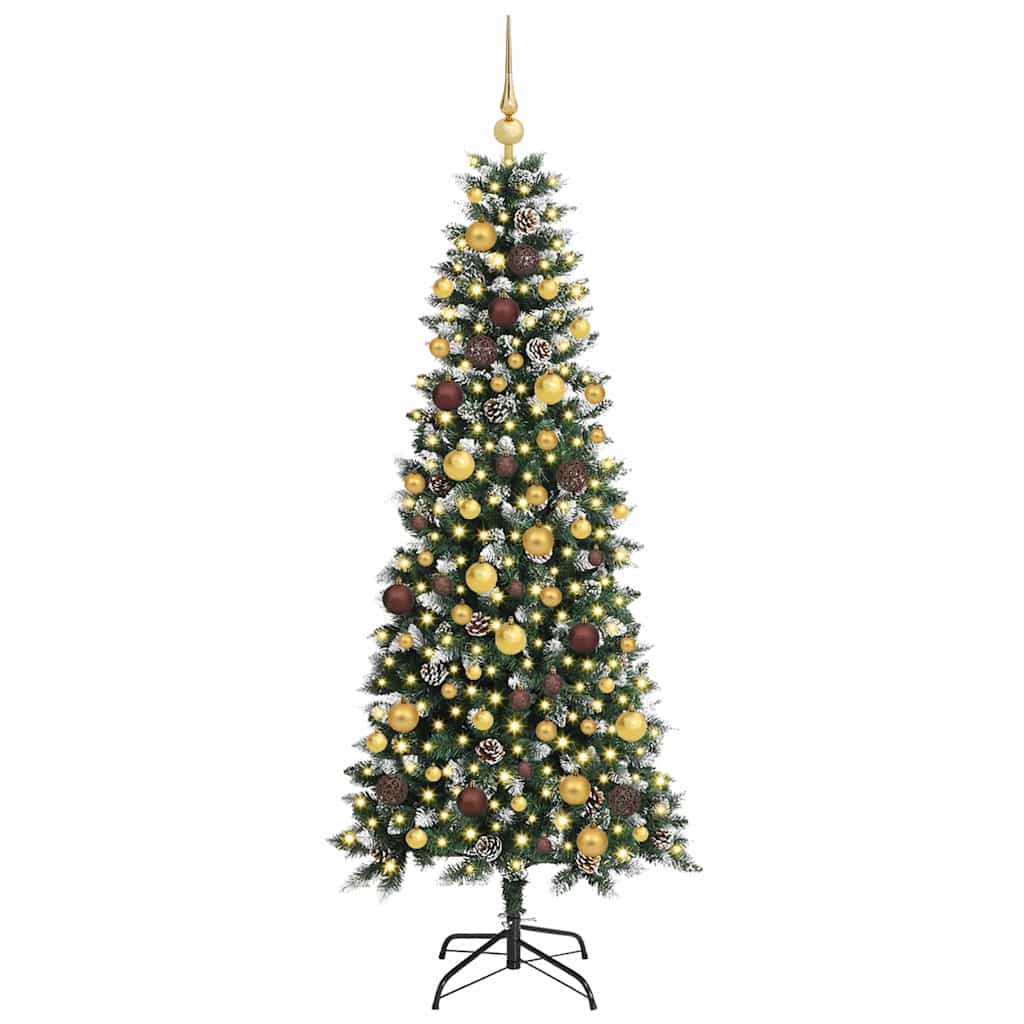 Vidaxx sapin de Noël artificiel avec 300 LED vert 180 cm PVC et plastique et acier