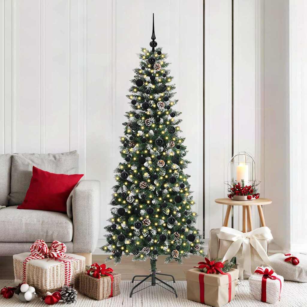 Vidaxx sapin de Noël artificiel avec 300 LED vert 180 cm PVC et plastique et acier