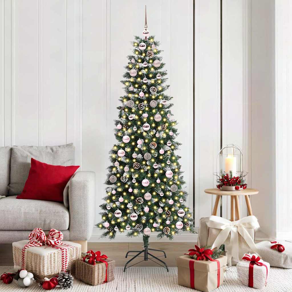 Vidaxx sapin de Noël artificiel avec 300 LED vert 180 cm PVC et plastique et acier