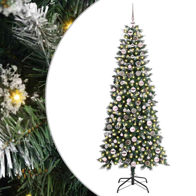 Vidaxx sapin de Noël artificiel avec 300 LED vert 180 cm PVC et plastique et acier