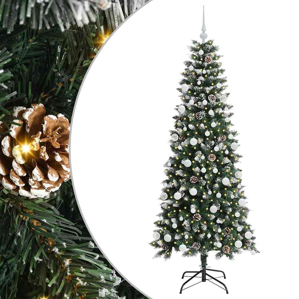 Vidaxx sapin de Noël artificiel avec 300 LED vert 180 cm PVC et plastique et acier