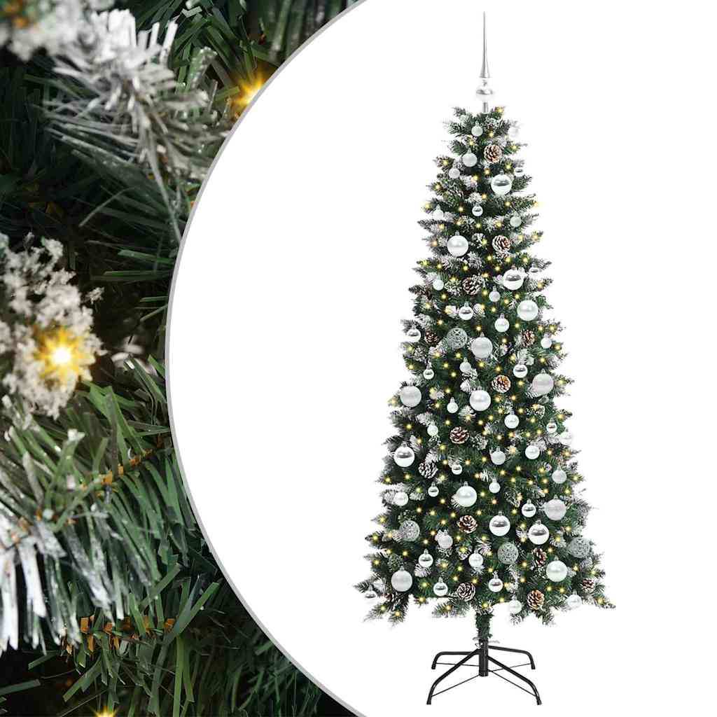 Vidaxx sapin de Noël artificiel avec 300 LED vert 180 cm PVC et plastique et acier