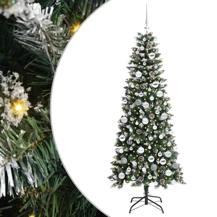 Vidaxx sapin de Noël artificiel avec 300 LED vert 180 cm PVC et plastique et acier