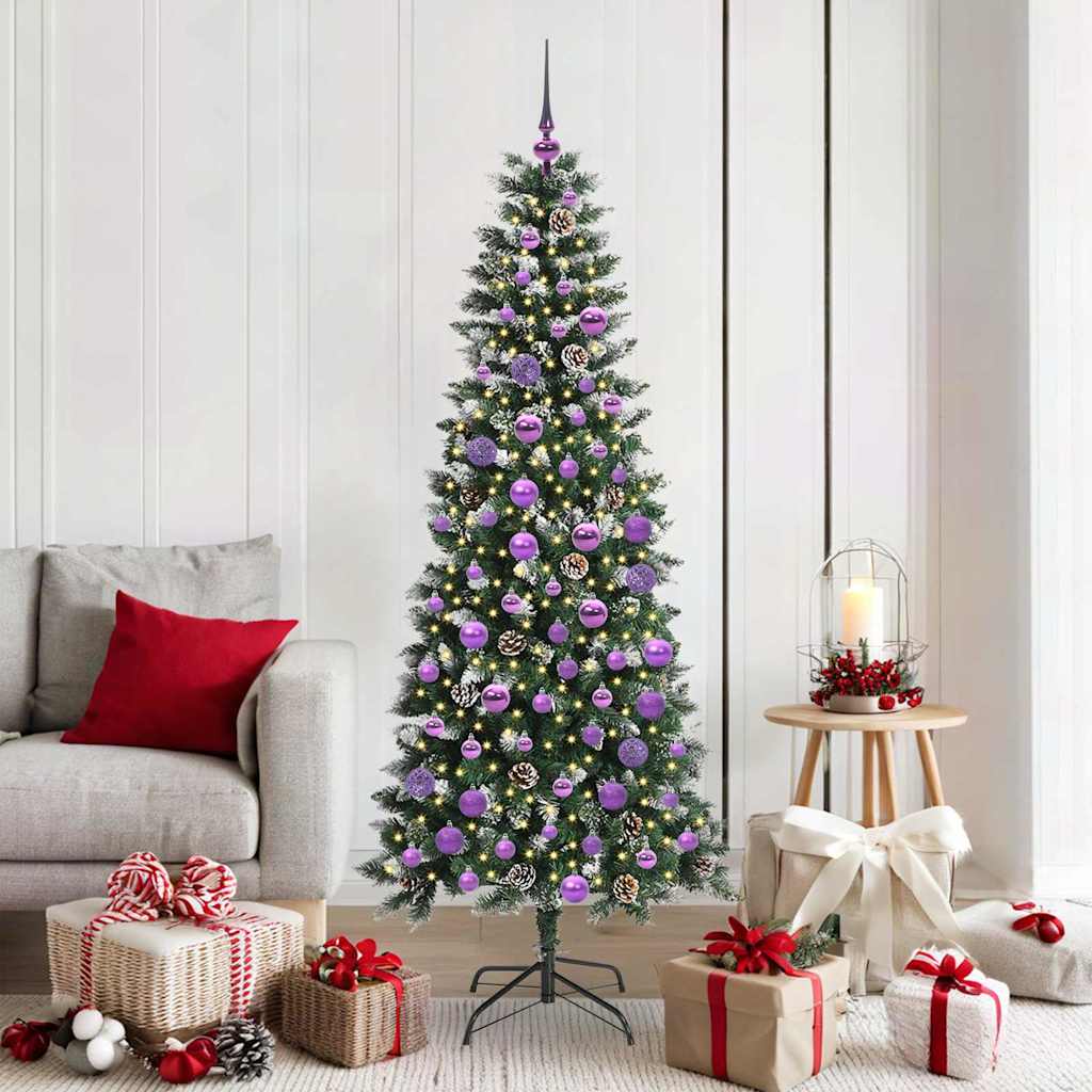 Vidaxx sapin de Noël artificiel avec 300 LED vert 180 cm PVC et plastique et acier