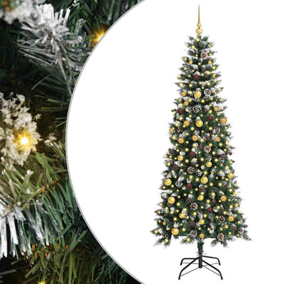 VidaXL sapin de Noël artificiel avec 300 LED vertes, 210 cm PVC et plastique et acier