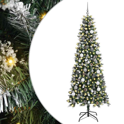 VidaXL sapin de Noël artificiel avec 300 LED vertes, 210 cm PVC et plastique et acier
