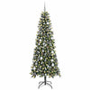 VidaXL sapin de Noël artificiel avec 300 LED vertes, 210 cm PVC et plastique et acier