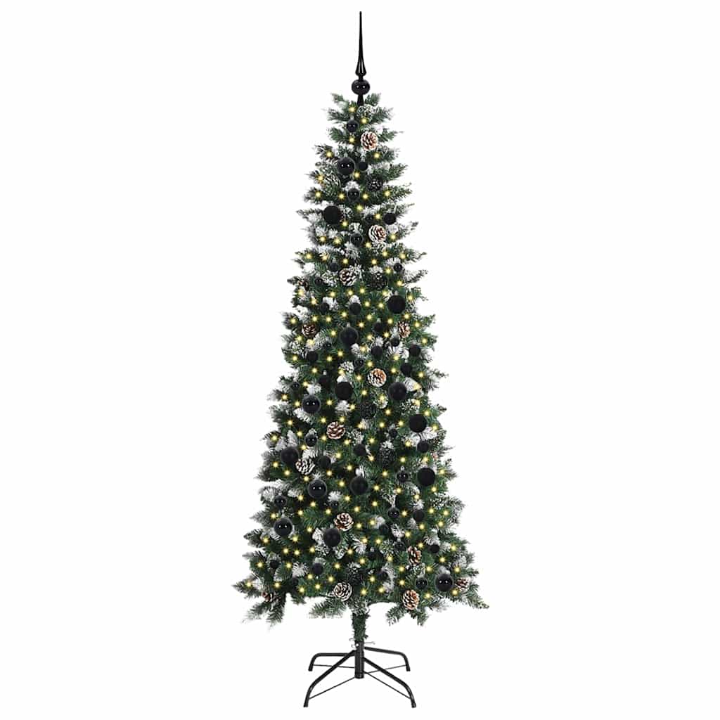 VidaXL sapin de Noël artificiel avec 300 LED vertes, 210 cm PVC et plastique et acier