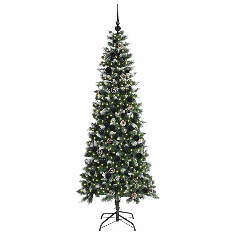 VidaXL sapin de Noël artificiel avec 300 LED vertes, 210 cm PVC et plastique et acier