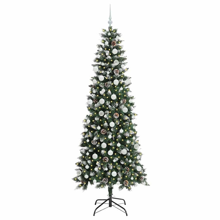 VidaXL sapin de Noël artificiel avec 300 LED vertes, 210 cm PVC et plastique et acier