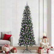 Vidaxx sapin de Noël artificiel avec 300 LED vertes, 240 cm PVC et plastique et acier - afbeelding 1