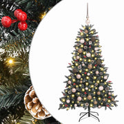 Vidaxx sapin de Noël artificiel avec 150 LED vertes, 150 cm PVC et plastique et acier - afbeelding 2