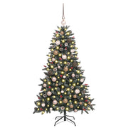 Vidaxx sapin de Noël artificiel avec 150 LED vertes, 150 cm PVC et plastique et acier - afbeelding 3