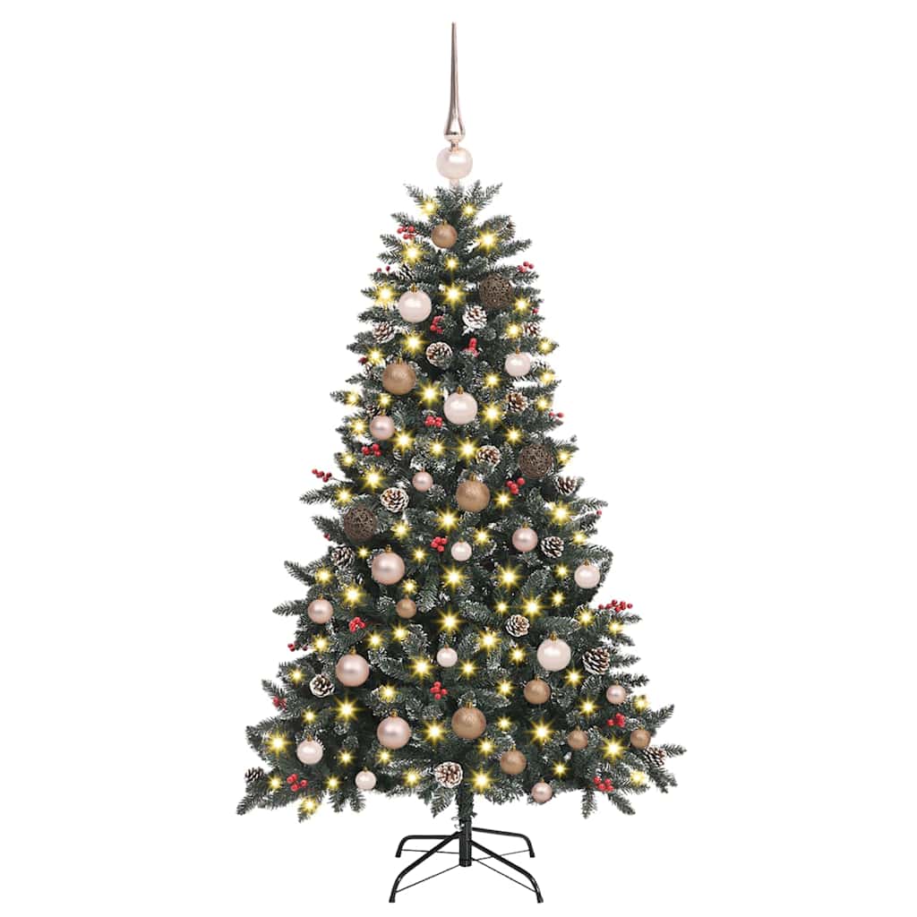 Vidaxx sapin de Noël artificiel avec 150 LED vertes, 150 cm PVC et plastique et acier