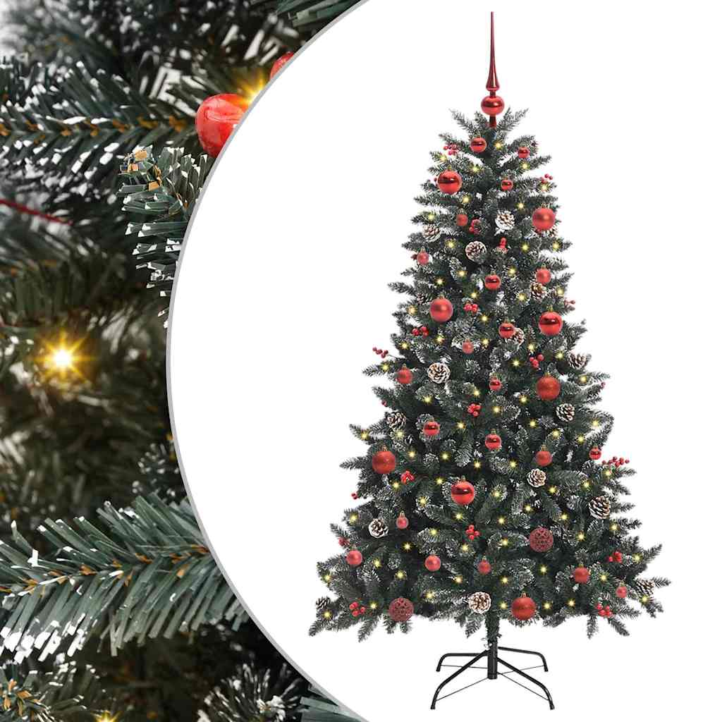 VidaXL sapin de Noël artificiel avec 150 LED vertes, 150 cm PVC et plastique et acier
