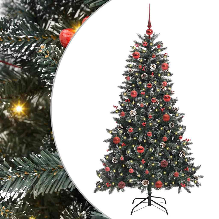 VidaXL sapin de Noël artificiel avec 150 LED vertes, 150 cm PVC et plastique et acier