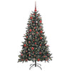 VidaXL sapin de Noël artificiel avec 150 LED vertes, 150 cm PVC et plastique et acier