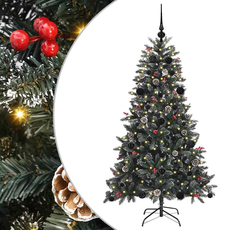 VidaXL sapin de Noël artificiel avec 150 LED vertes, 150 cm PVC et plastique et acier