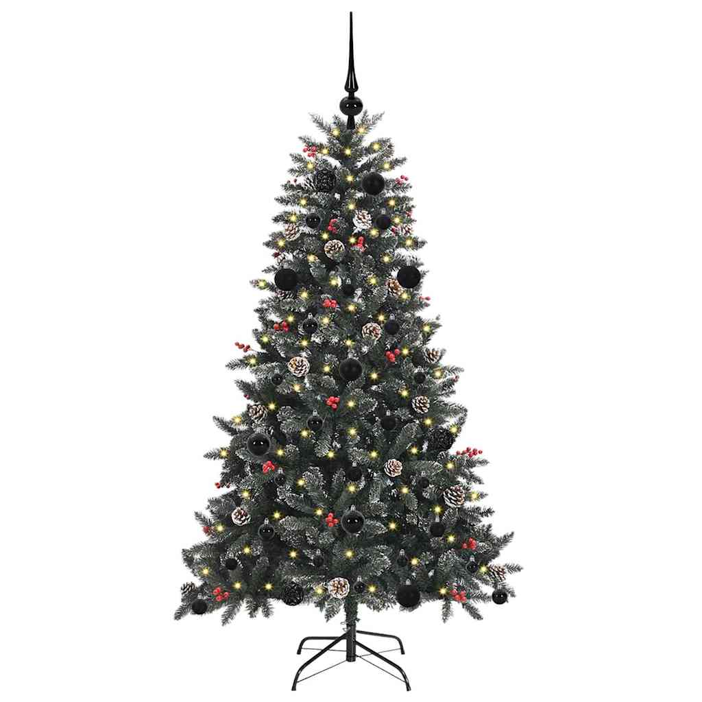 VidaXL sapin de Noël artificiel avec 150 LED vertes, 150 cm PVC et plastique et acier
