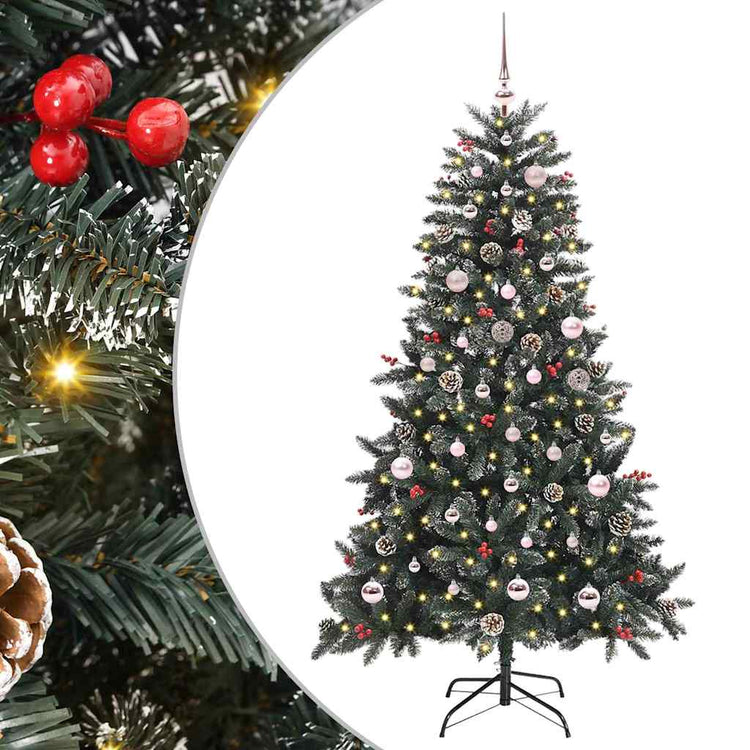 VidaXL sapin de Noël artificiel avec 150 LED vertes, 150 cm PVC et plastique et acier