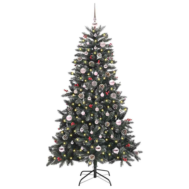 VidaXL sapin de Noël artificiel avec 150 LED vertes, 150 cm PVC et plastique et acier