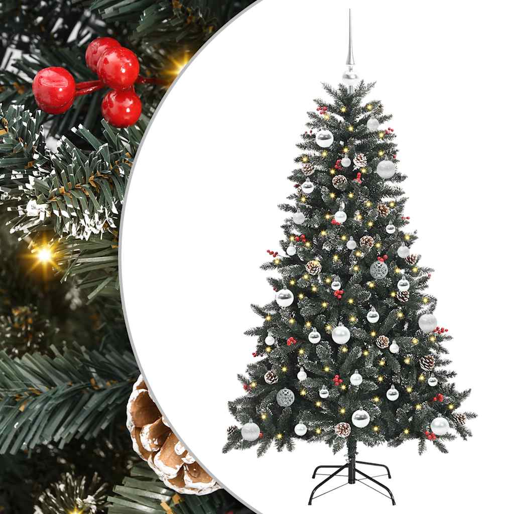 VidaXL sapin de Noël artificiel avec 150 LED vertes, 150 cm PVC et plastique et acier