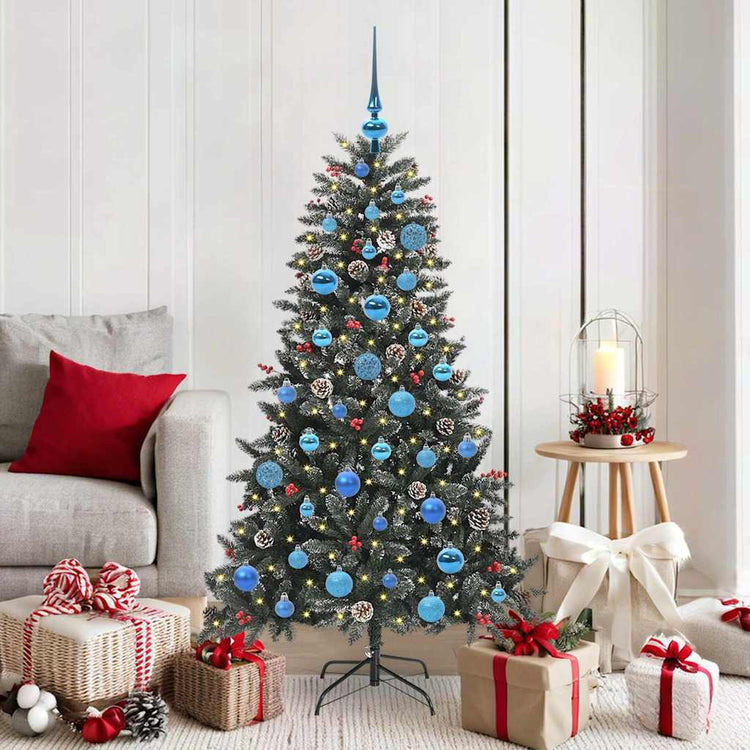 VidaXL sapin de Noël artificiel avec 150 LED vertes, 150 cm PVC et plastique et acier