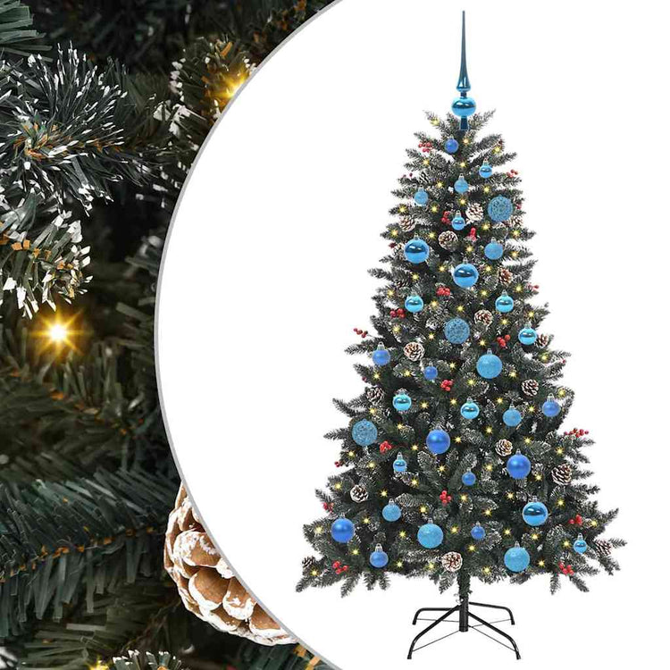VidaXL sapin de Noël artificiel avec 150 LED vertes, 150 cm PVC et plastique et acier