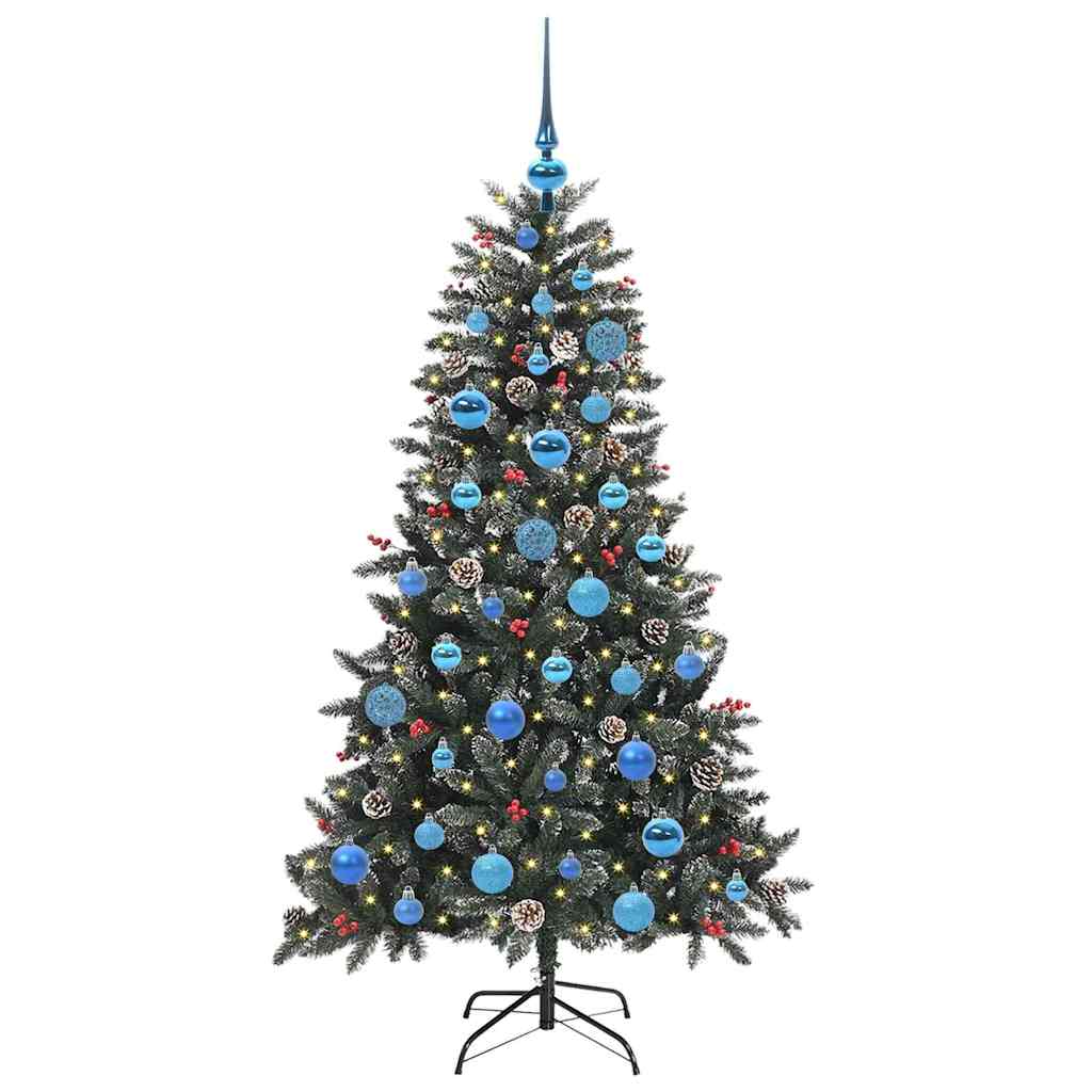 VidaXL sapin de Noël artificiel avec 150 LED vertes, 150 cm PVC et plastique et acier