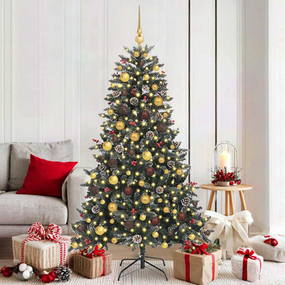 Vidaxx sapin de Noël artificiel avec 300 LED vert 180 cm PVC et plastique et acier