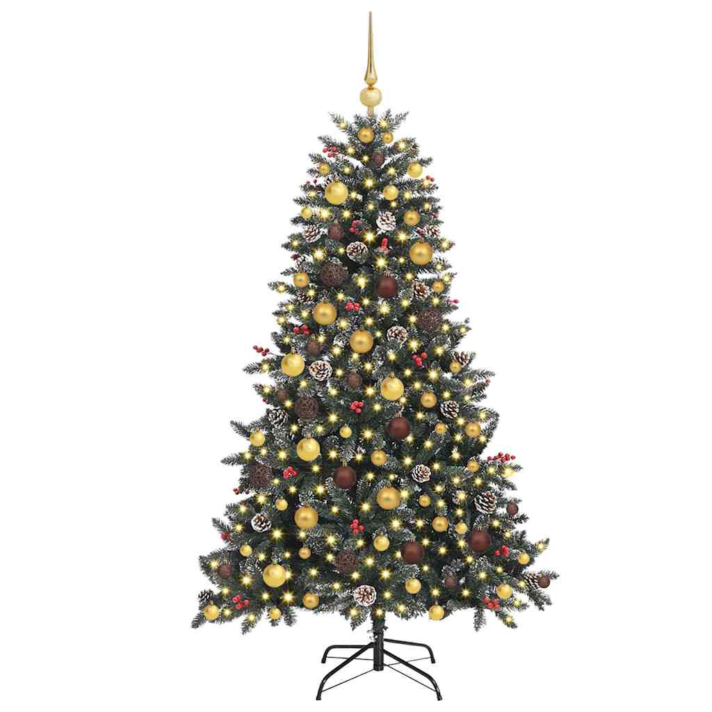 Vidaxx sapin de Noël artificiel avec 300 LED vert 180 cm PVC et plastique et acier