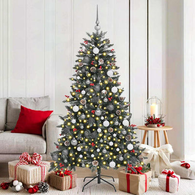 Vidaxx sapin de Noël artificiel avec 300 LED vert 180 cm PVC et plastique et acier