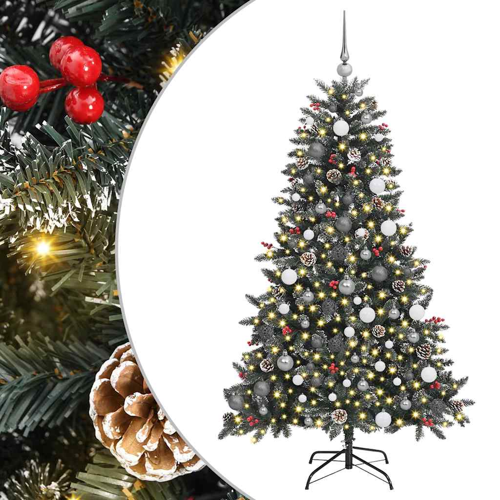 Vidaxx sapin de Noël artificiel avec 300 LED vert 180 cm PVC et plastique et acier