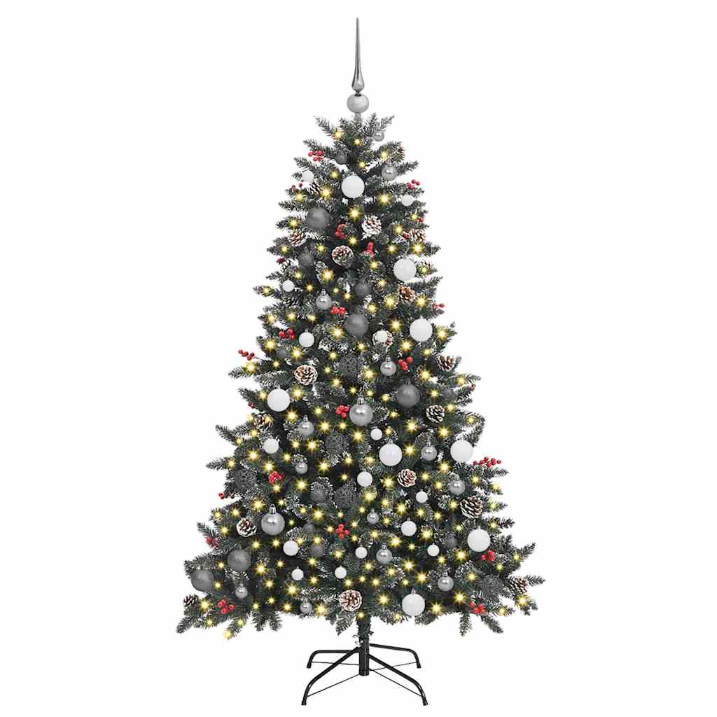 Vidaxx sapin de Noël artificiel avec 300 LED vert 180 cm PVC et plastique et acier