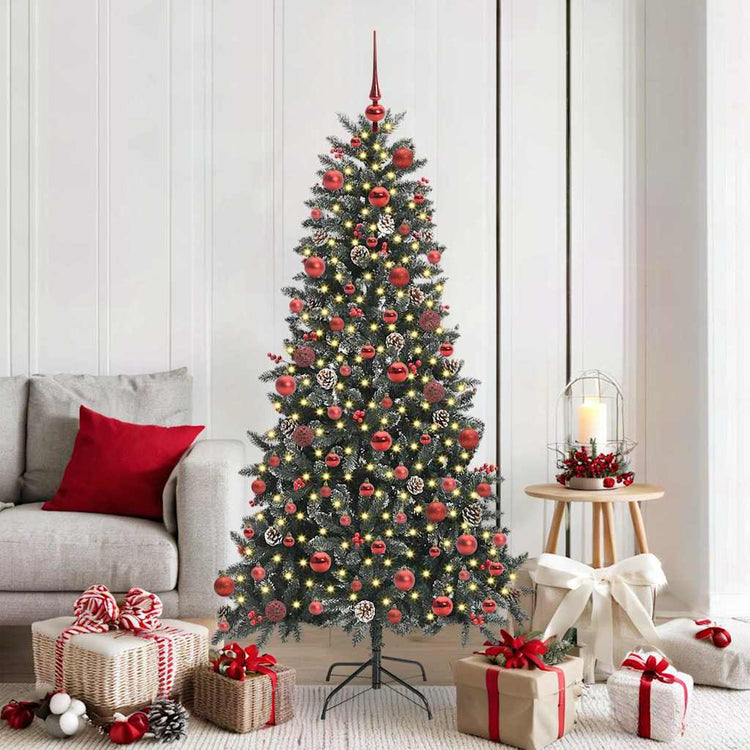 Vidaxx sapin de Noël artificiel avec 300 LED vert 180 cm PVC et plastique et acier