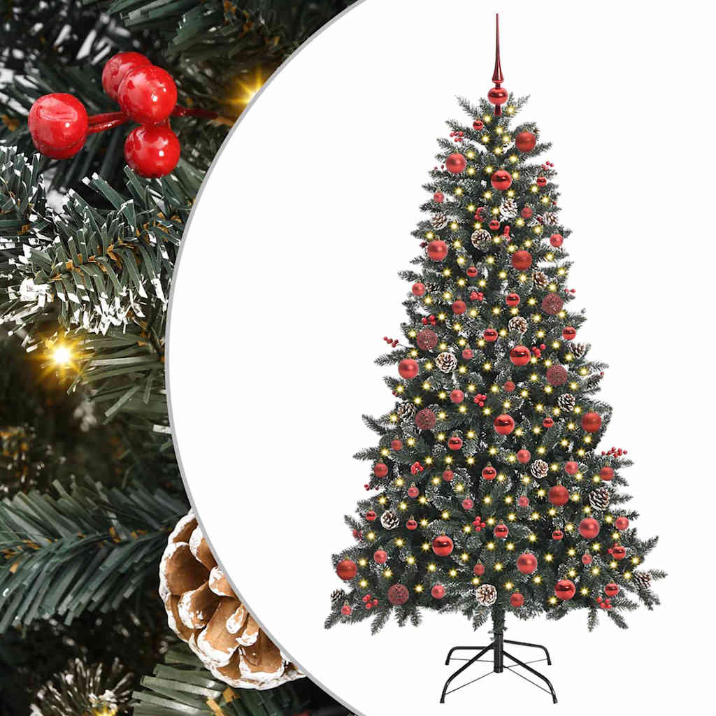 Vidaxx sapin de Noël artificiel avec 300 LED vert 180 cm PVC et plastique et acier